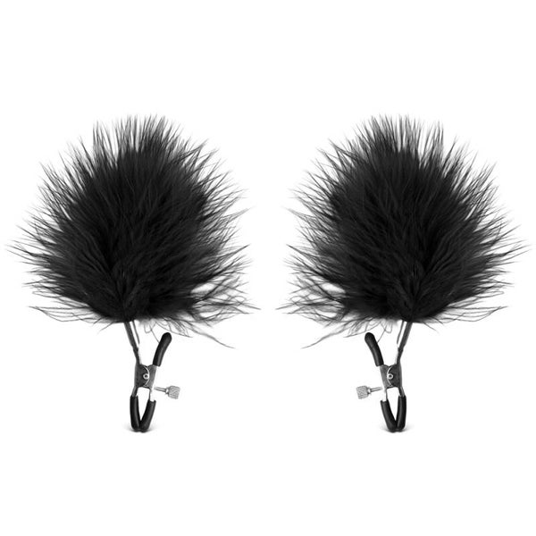 Pinces à tétons avec plume noire Y69034B