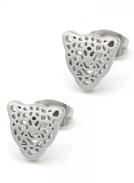 Oorbellen luipaard van RVS