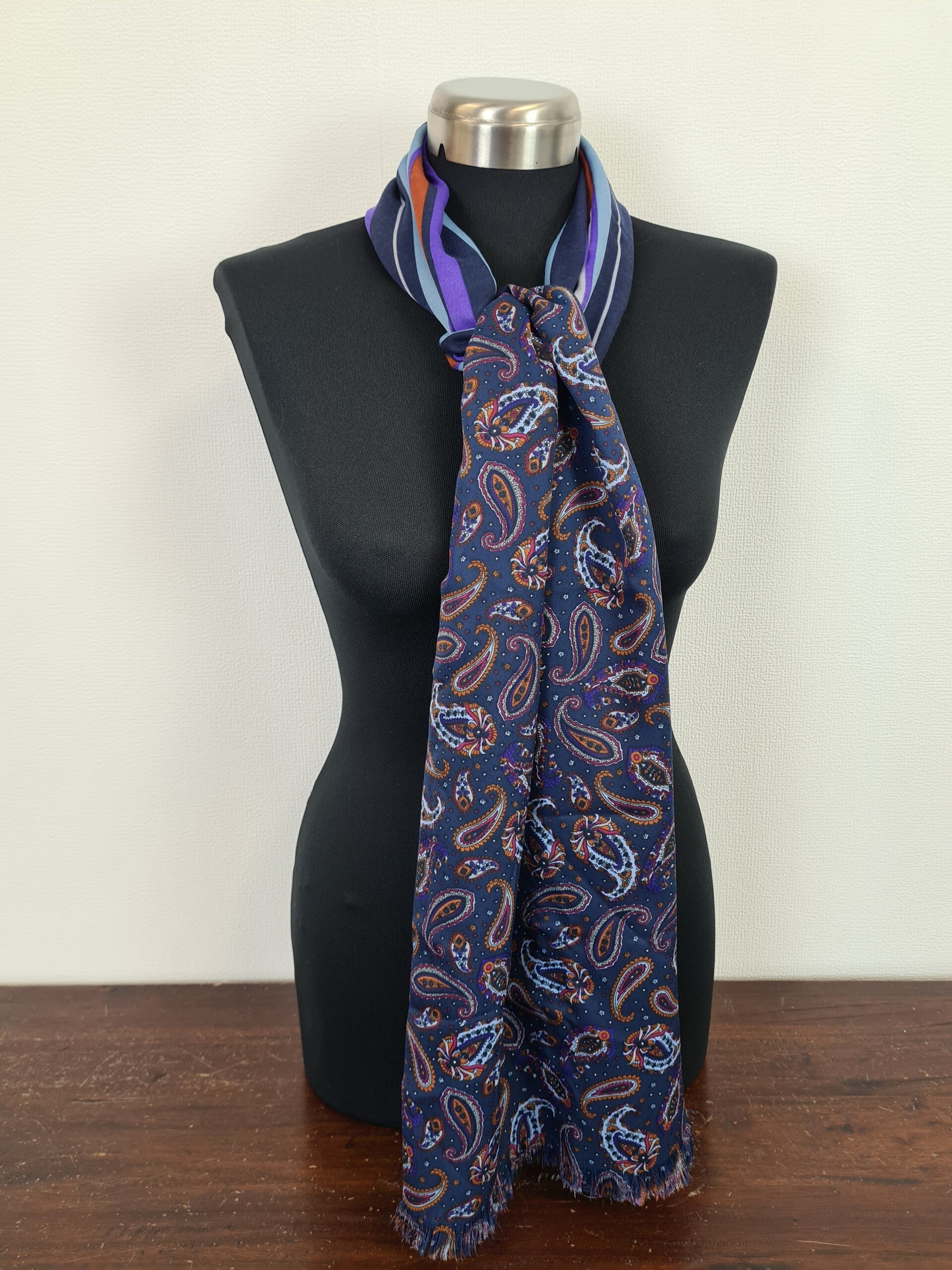 Sjaal paars/multi met print