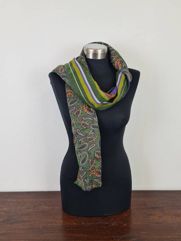 Sjaal groen met print