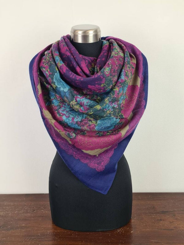 Sjaal paars met print