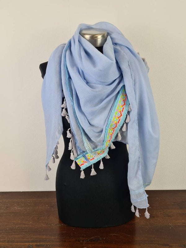 Sjaal lichtblauw