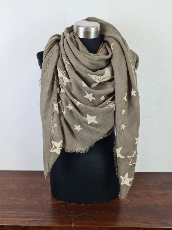 Sjaal groen met sterren