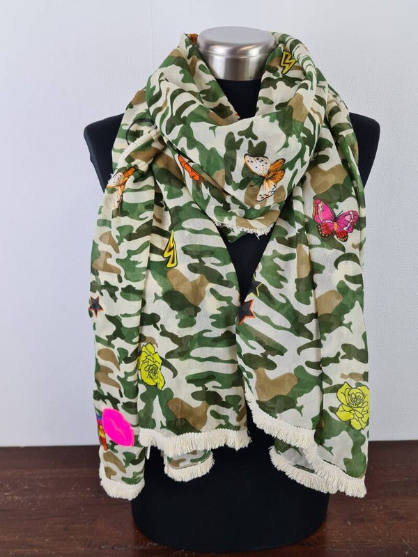 Sjaal groen camouflage