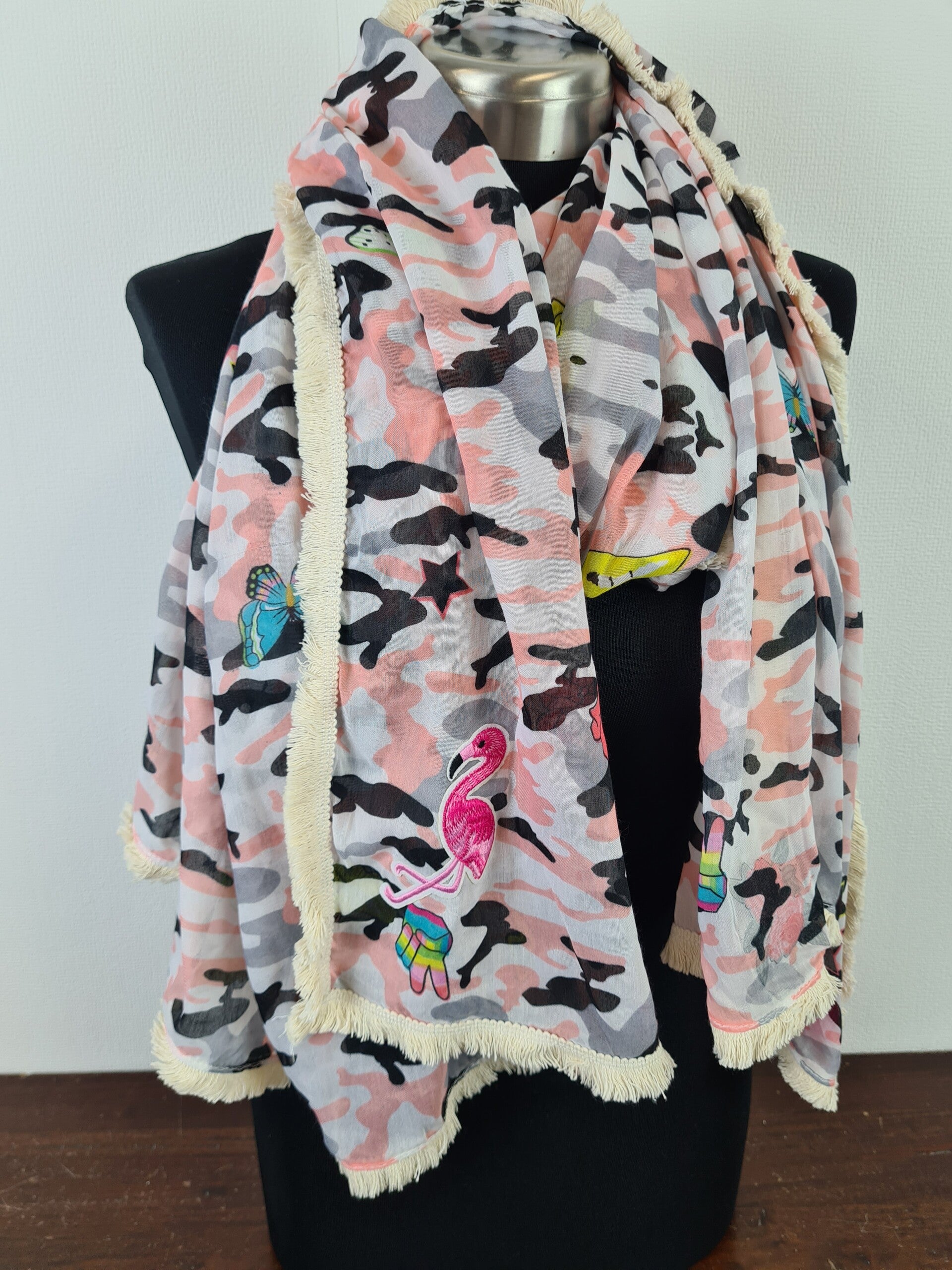 Sjaal roze camouflage