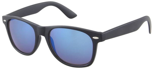 Zonnebril zwart met blauw glas