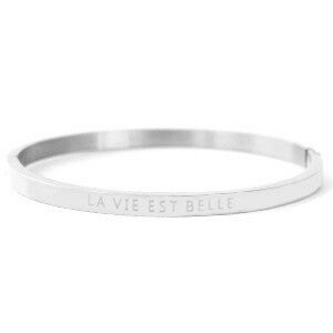 Armband "La vie est belle" van RVS