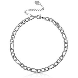 Enkelband schakel zilver van RVS