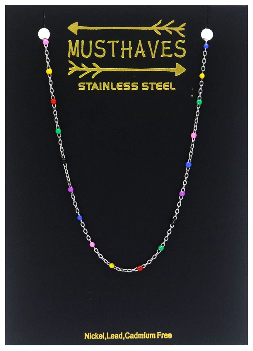 Ketting dots multicolor van RVS