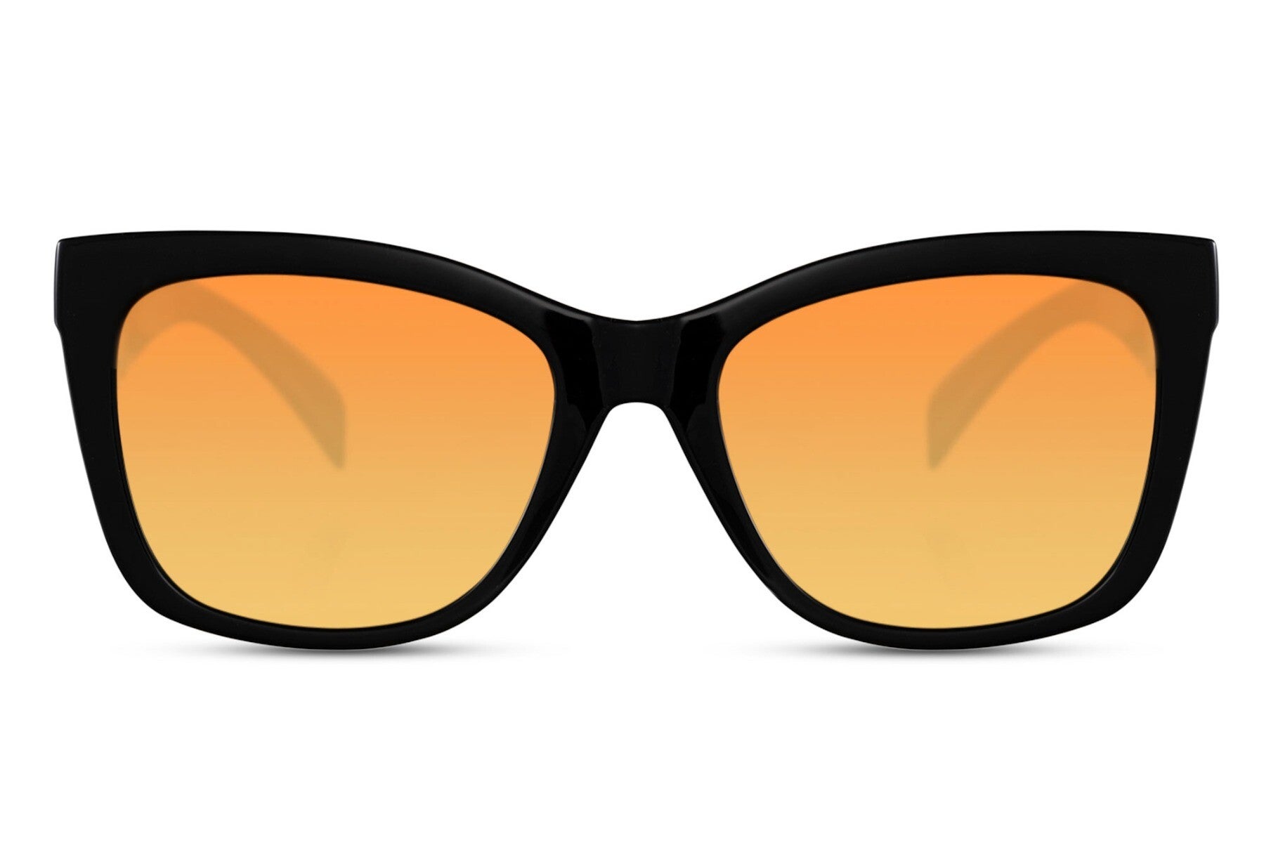 Zonnebril zwart met geel glas