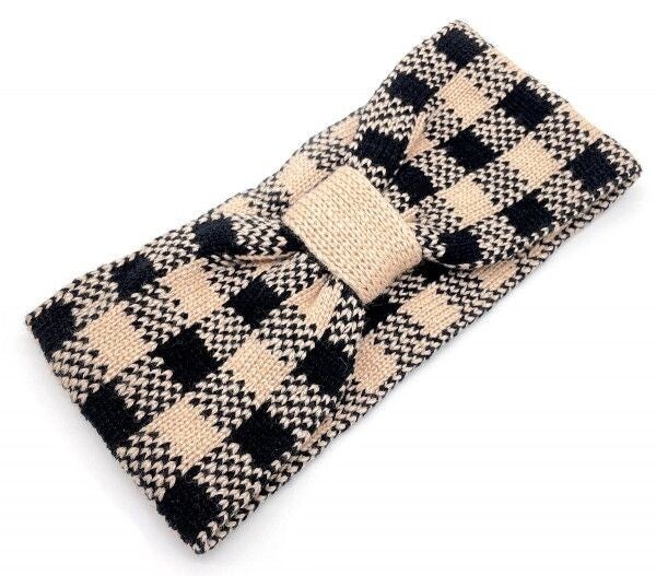 Hoofdband geblokt roze