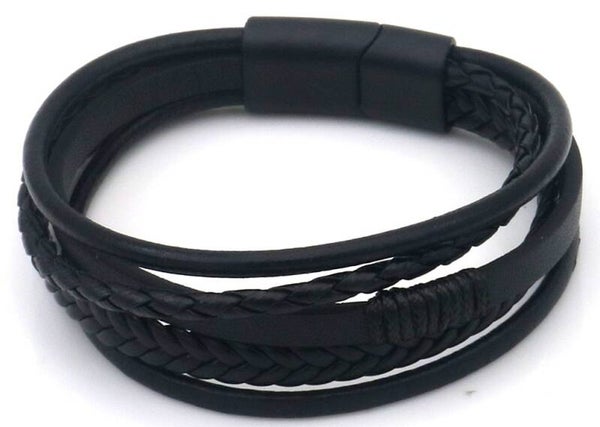 Armband kleine vlechtjes met zwarte sluiting