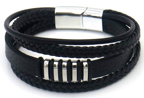 Armband zwart-zilver