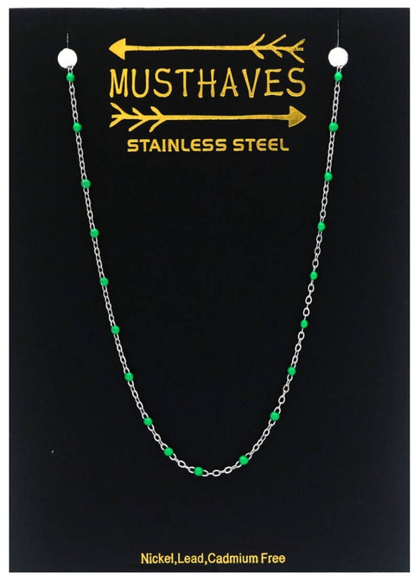 Ketting dots groen van RVS