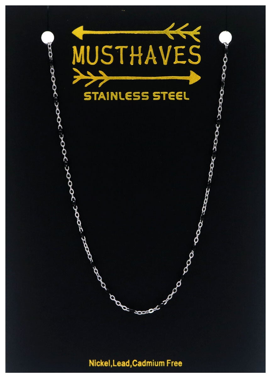 Ketting dots zwart van RVS