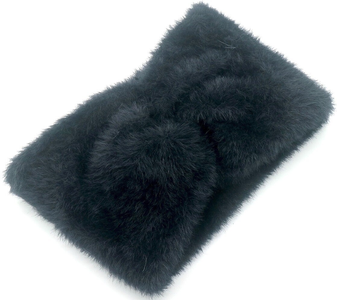 Hoofdband fluffy zwart