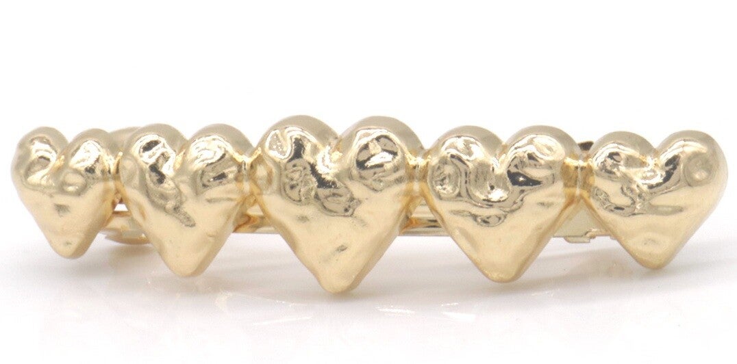 Haarclip hartjes goud