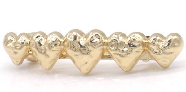 Haarclip hartjes goud