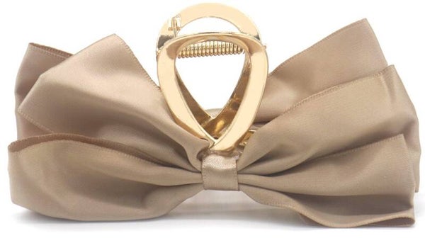 Haarklem strik beige