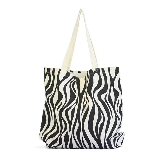 Canvas strandtas zebra
