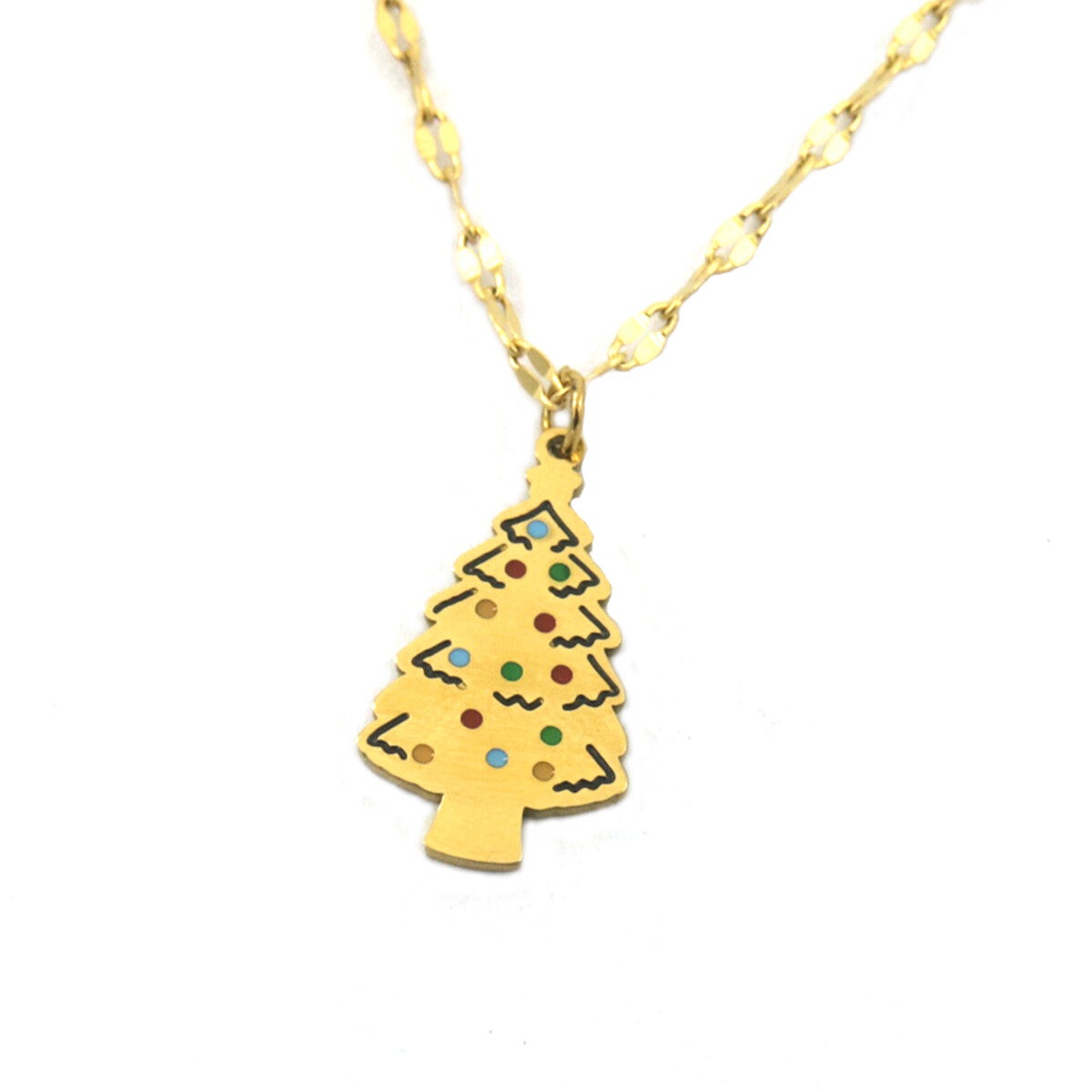 Ketting kerstboom gekleurd goud van RVS