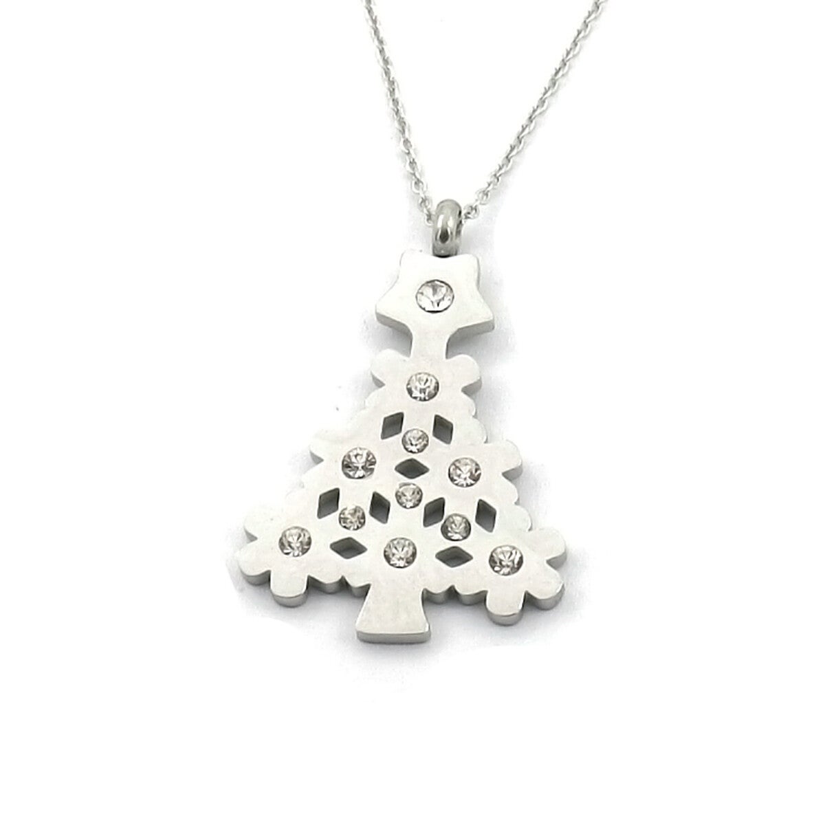 Ketting kerstboom zilver van RVS