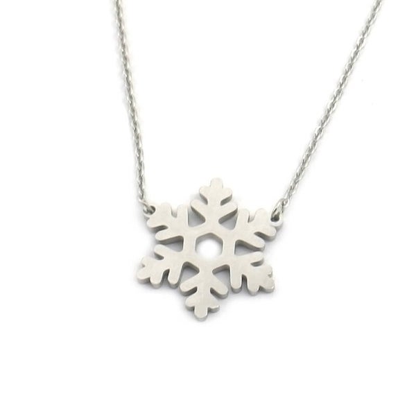 Ketting sneeuwvlok zilver van RVS