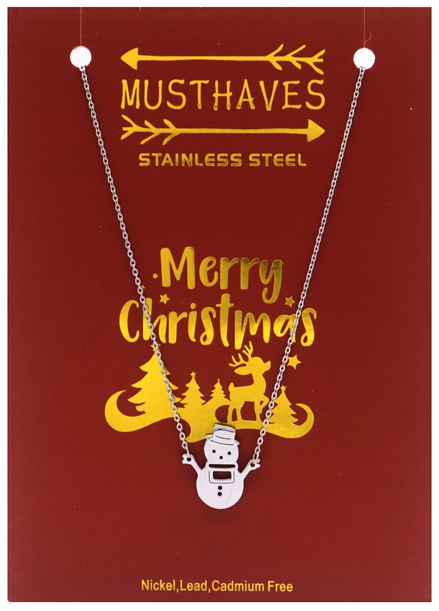 Ketting kerst sneeuwpop van RVS