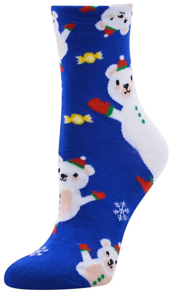 Sokken kerst ijsbeer blauw
