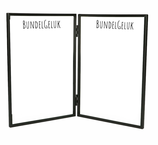 TrouwLijst  | tweeluik | Metaal | Zwart | Gepersonaliseerd
