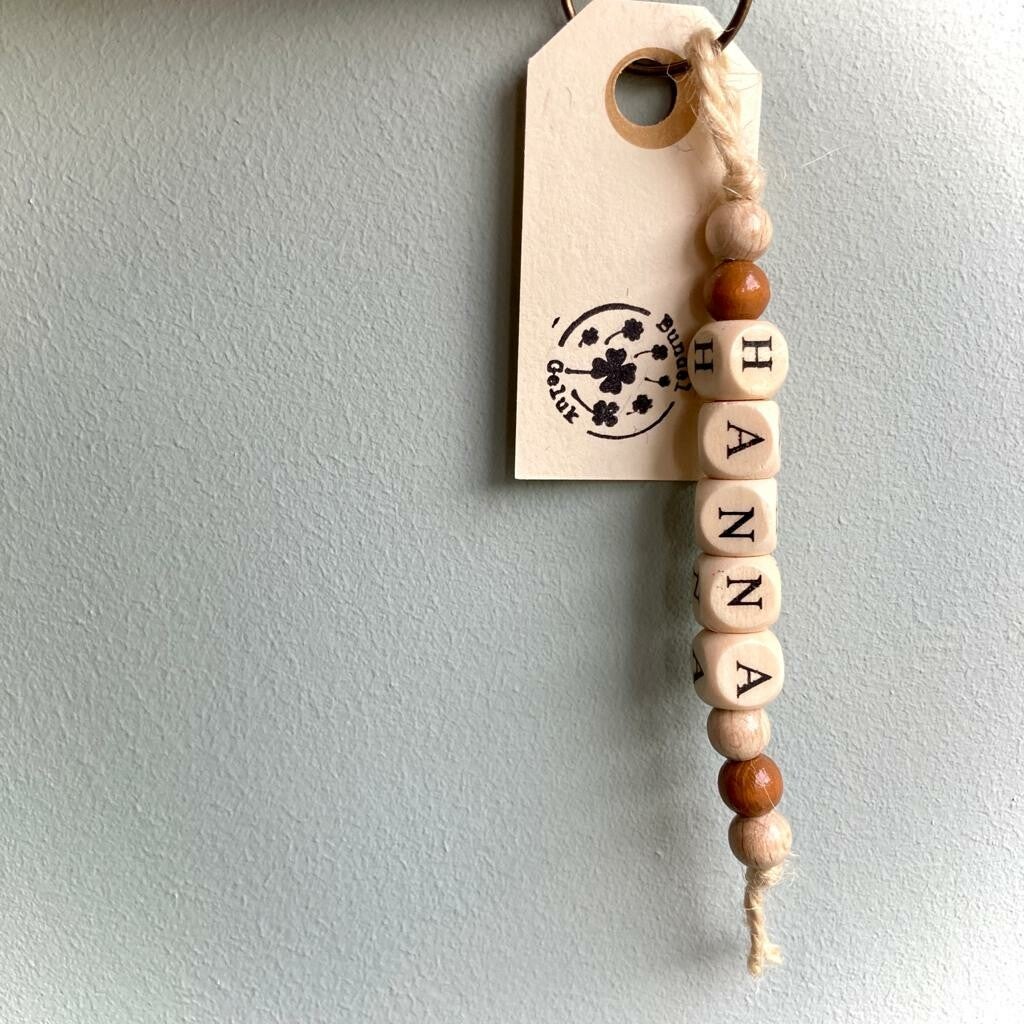 NaamSleutelhanger | Hout | Gepersonaliseerd