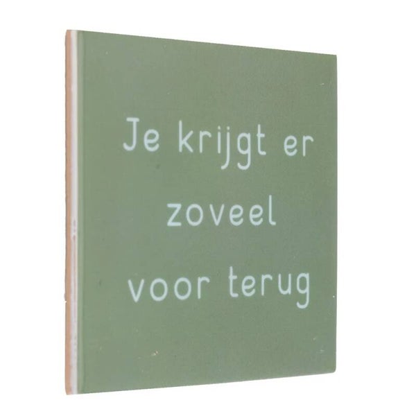 Tegeltje met tekst | Je krijgt er zoveel voor terug