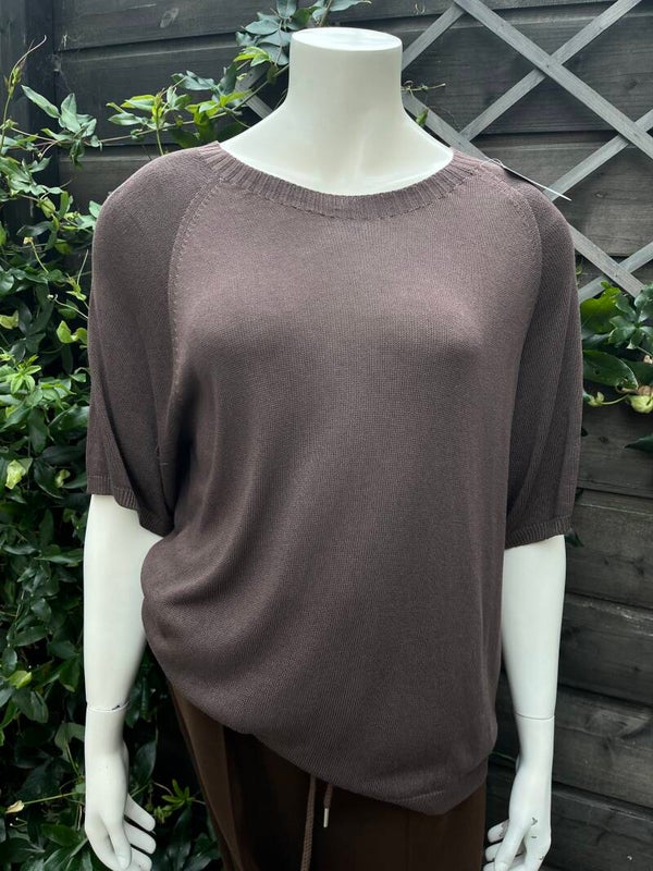 VED-basic viscose ronde hals | bruin