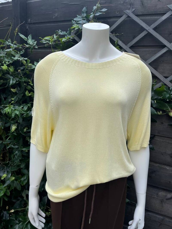 VED-basic viscose ronde hals | geel