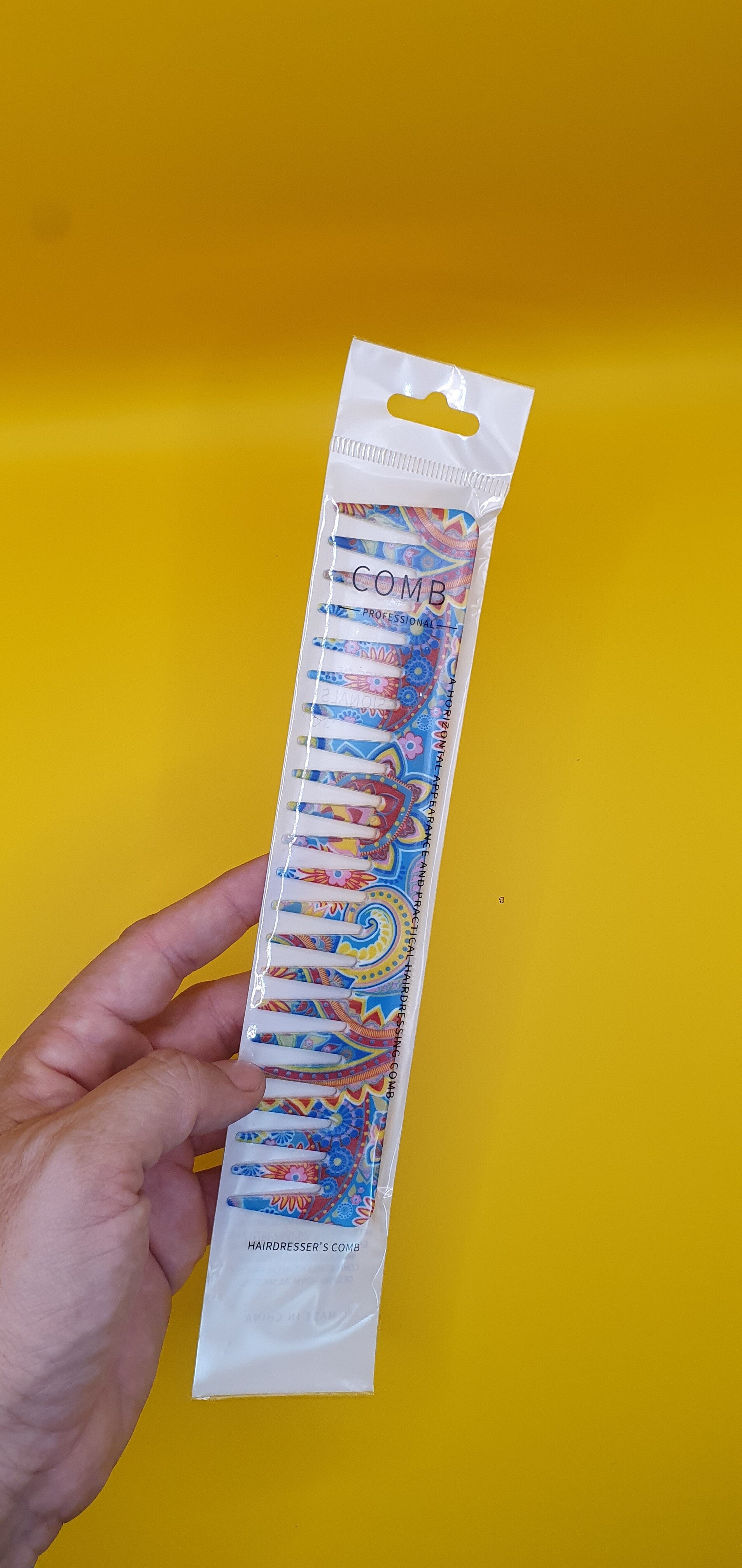 Peigne motif rétro grosses dents