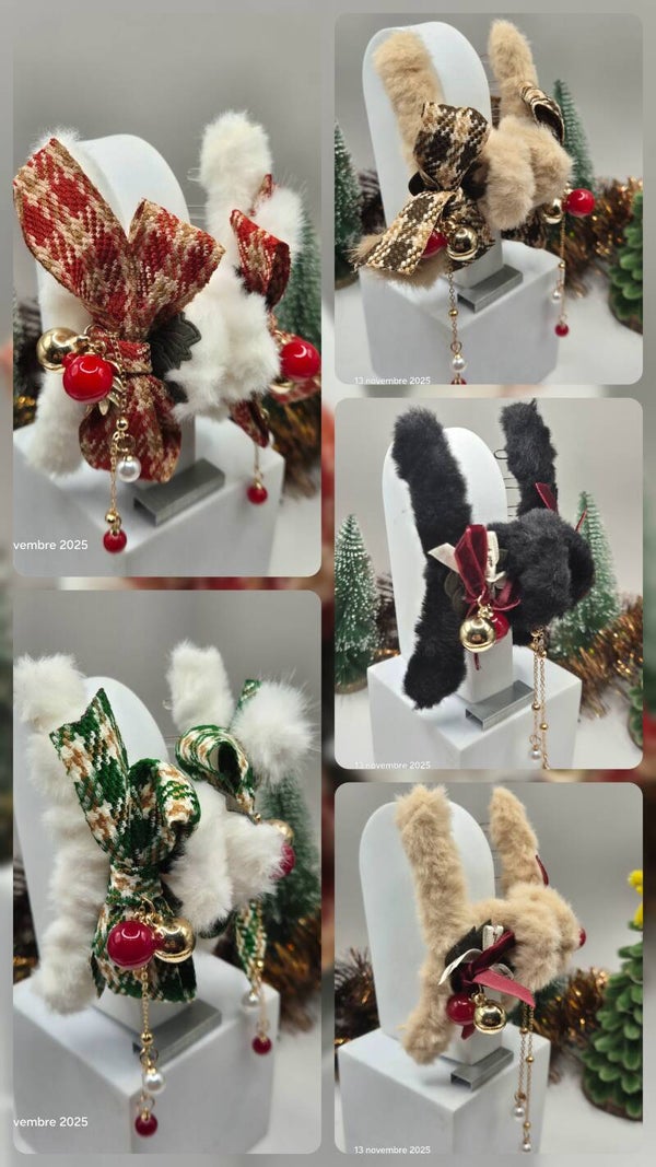 Pince à cheveux Nœud de Noël 🎄