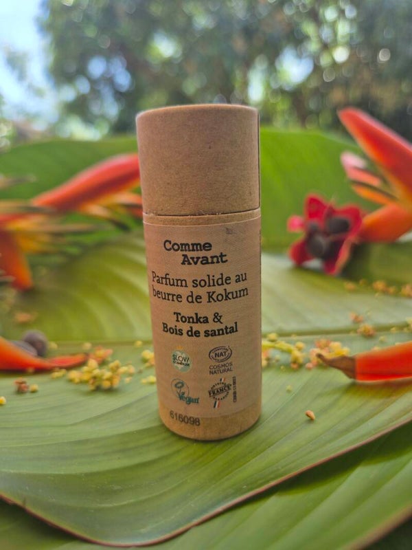 Parfum solide boisé et épicé au beurre de kokum - Tonka et Bois de santal 20g * Homme