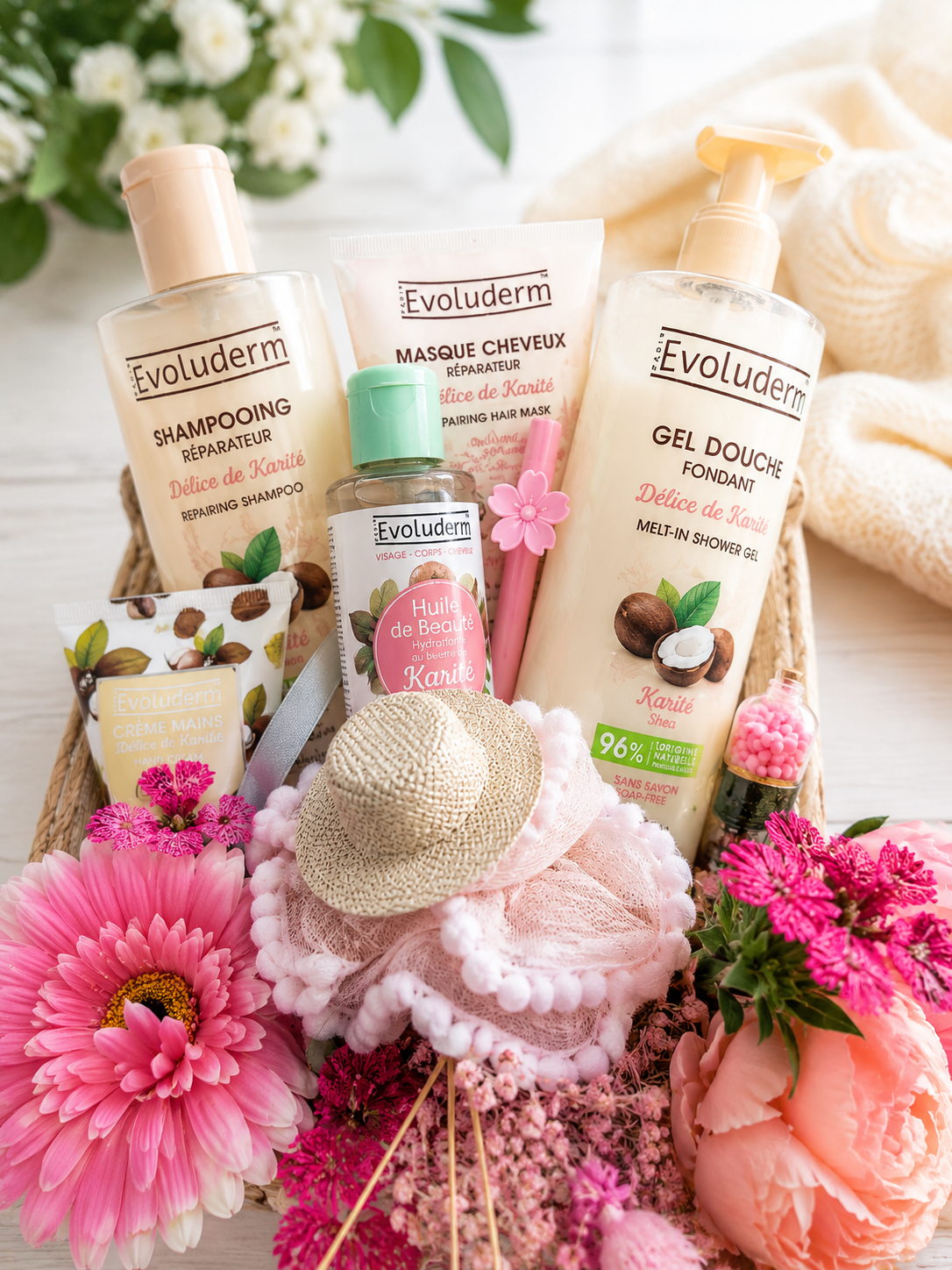 Coffret fleurie karité Soin du corps et cheveux