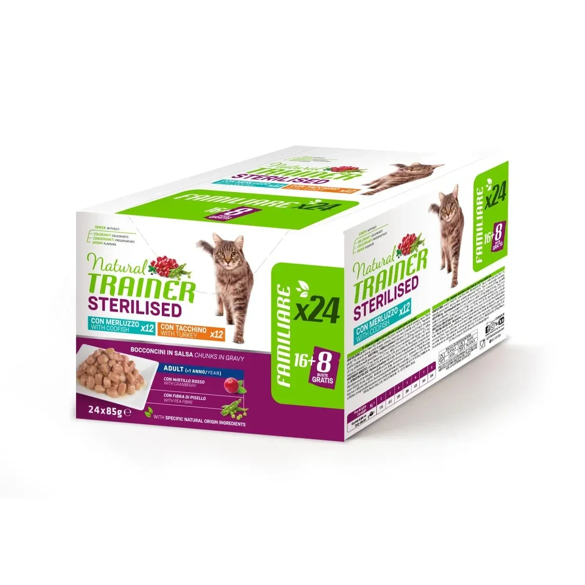 Natural Trainer Adult Sterilised Alimento umido per gatti