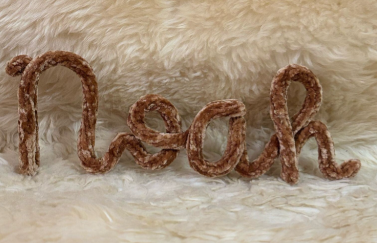 Punniknaam teddystof Maat L