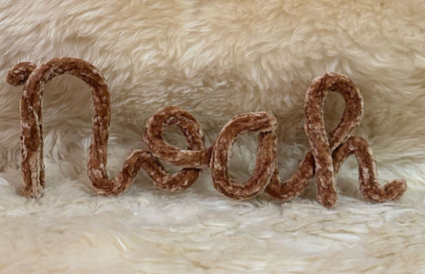 Punniknaam teddystof Maat L