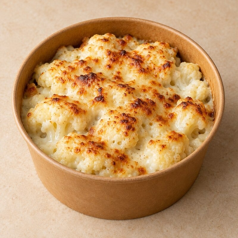 Coliflor gratinada con bechamel, imagen referencial