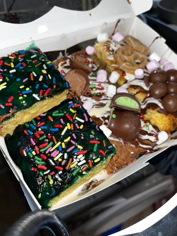 Christmas Treat Box school cake, mint aero,  Lindor, pretzel and Malteasers (order or pre order)