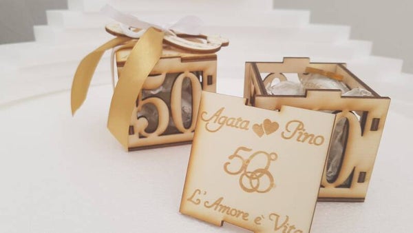 Portaconfetti scatola legno con traforo