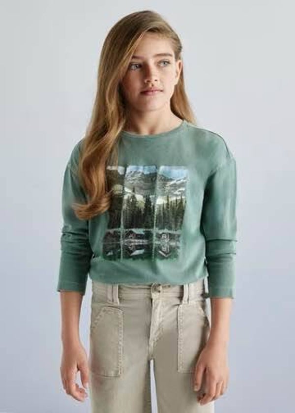 Maglietta con stampa verde