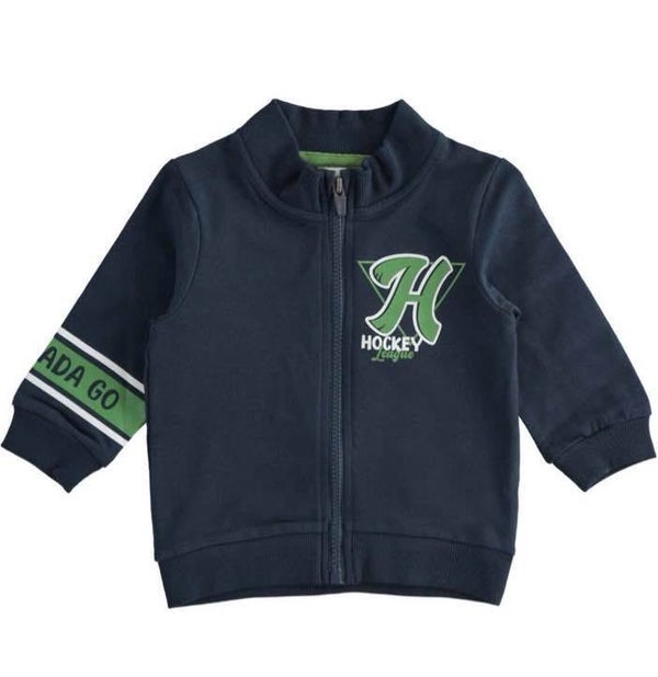 Felpa stampa hockey blu
