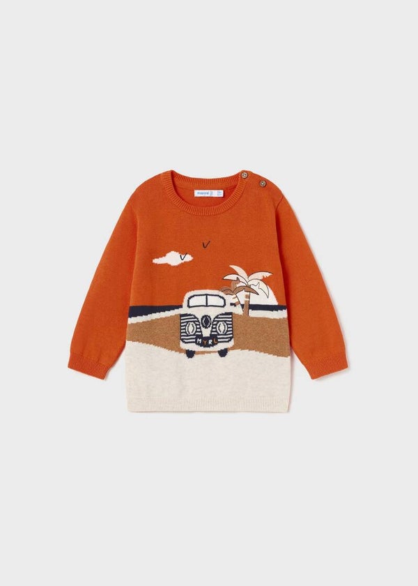 Maglione con ricamo- pompelmo