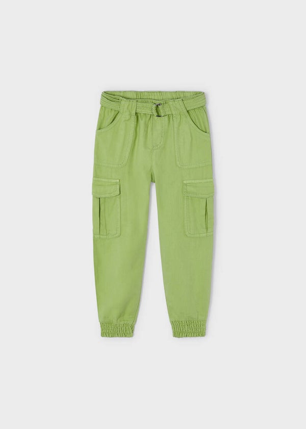 Pantalone cargo con cintura mela