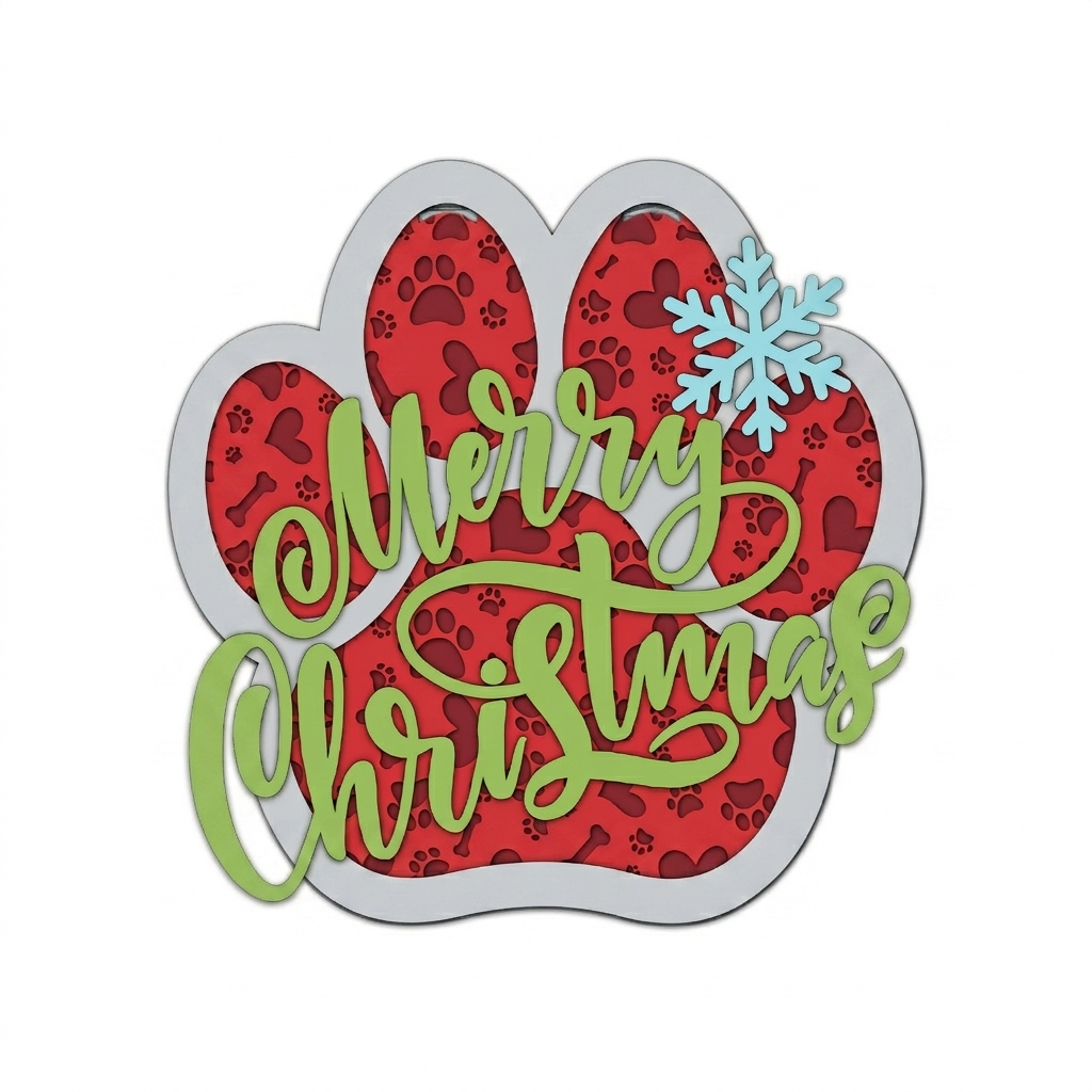Wandbord 'Merry Christmas' – Voor een Beestachtig Gezellige Kerst! 🐾