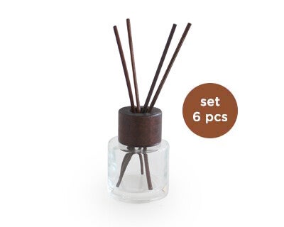 rond glas Donkere houten kop
